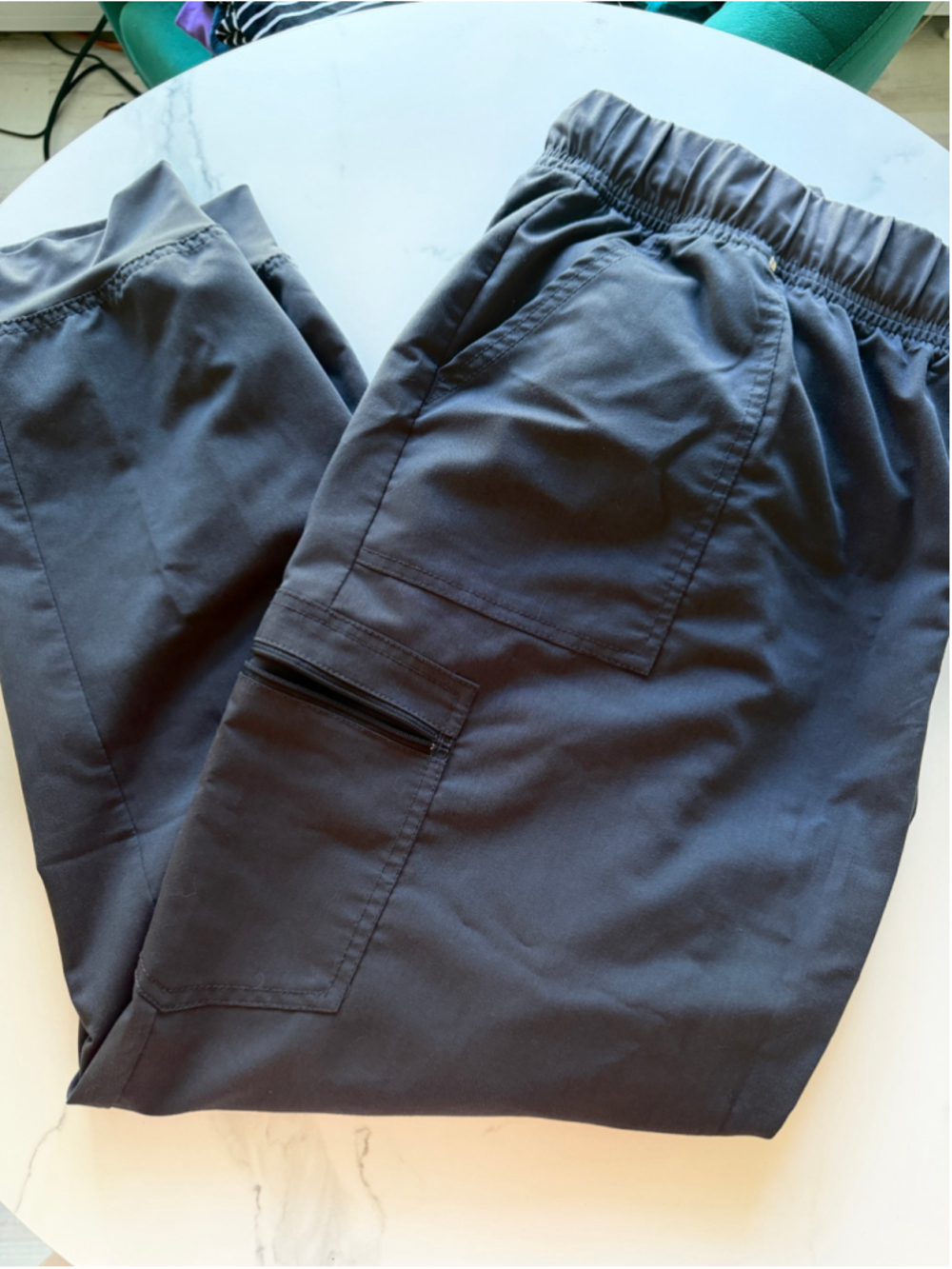 Size 2X Women's Scrubstar Jogger Scrub Pants Pewter Dark Gray Elastic waist